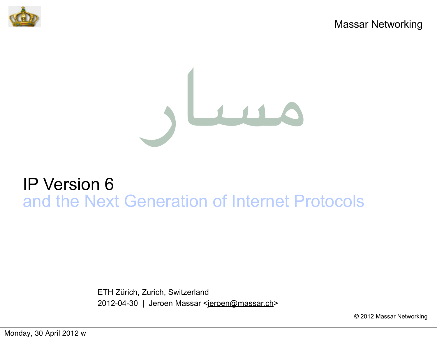 IP Version 6 - IP Next Generation First Slide Image